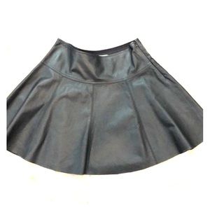 Joie black leather mini skirt